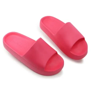 Chinelo Slide Rosa Neon Poofy Salto Plataforma Eva