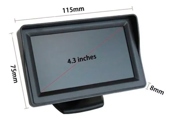 Monitor Tela 4.3 Lcd Automotivo C/ Câmera De Ré Noturna Lumi - Image 2