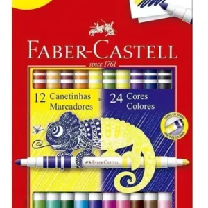 Canetinha Faber Castell Hidrográfica 24 Cores Bicolor
