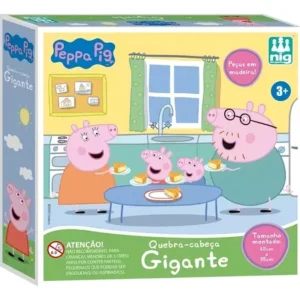 Quebra Cabeça Gigante Peppa Pig Com Peças Em Madeira