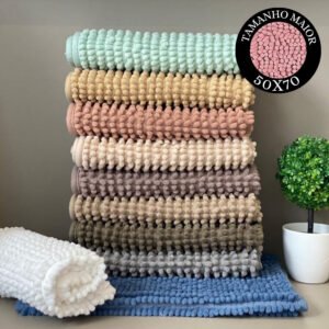 Tapete Para Banheiro Microfibra Antiderrapante Bolinha Cores Sortidas
