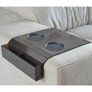 Suporte Porta Copos Com Porta Controle Braço Sofá