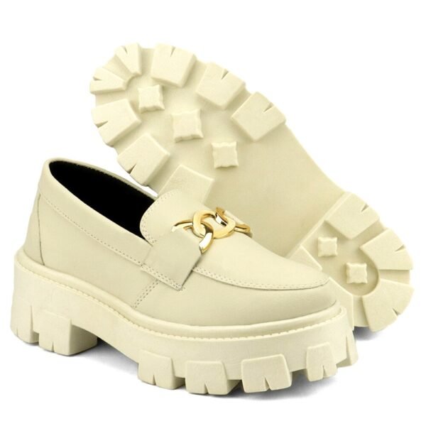 Mocassim Blogueira Feminino Tratorado Com Solado Alto - Image 6