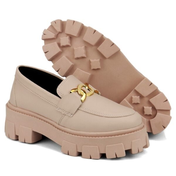 Mocassim Blogueira Feminino Tratorado Com Solado Alto - Image 8