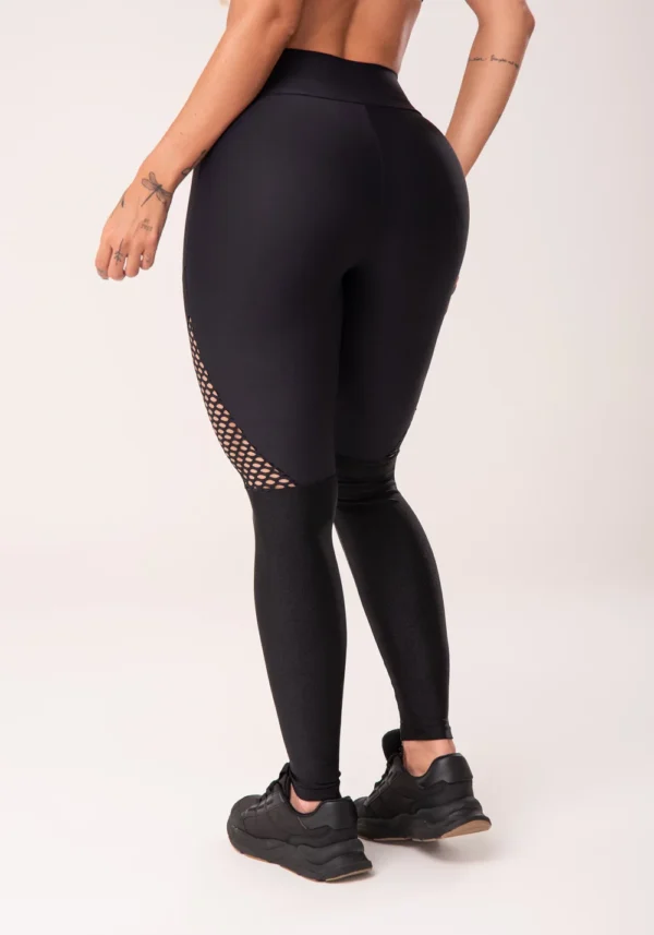 CALÇA LEGGING ENERGY COM RECORTES EM TELA PRETO - Image 3