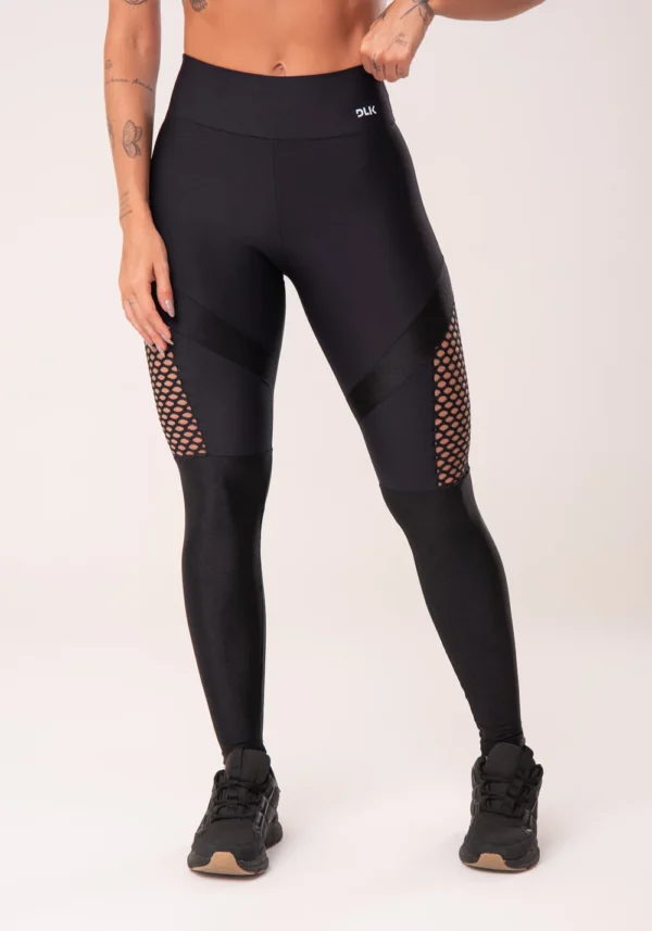 CALÇA LEGGING ENERGY COM RECORTES EM TELA PRETO - Image 4