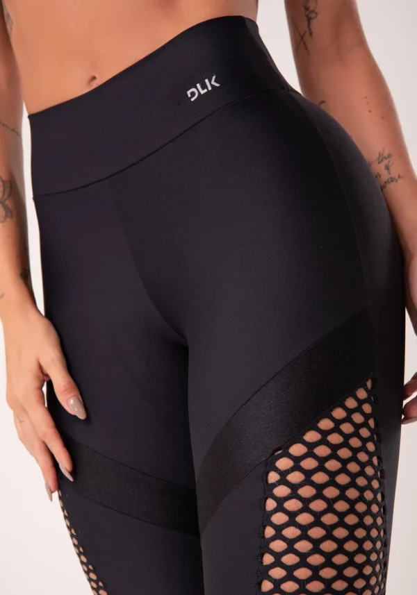 CALÇA LEGGING ENERGY COM RECORTES EM TELA PRETO - Image 5
