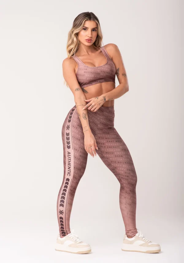 TOP FITNESS FEMININO ESTAMPADO AUTHENTIC MARROM PRINTED - Image 2