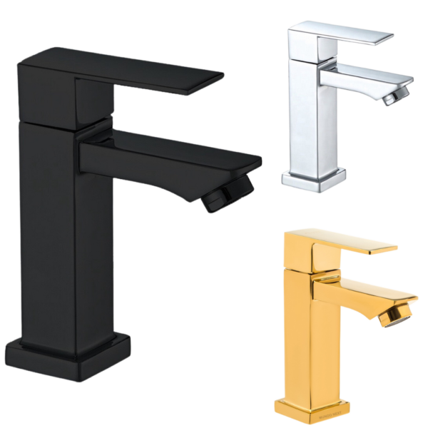 Torneira de Lavabo / Banheiro Black Preta Prata Dourado Luxo - Image 4