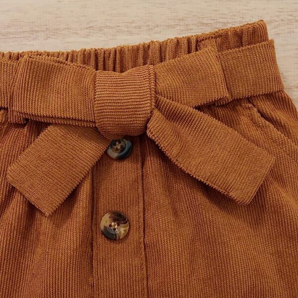 0 a 16 anos - Conjunto de Menina com saia de Veludo em Suedi - Conjunto de bebê Blogueirinha - Moda de Inverno para usar com meia calça - Image 6