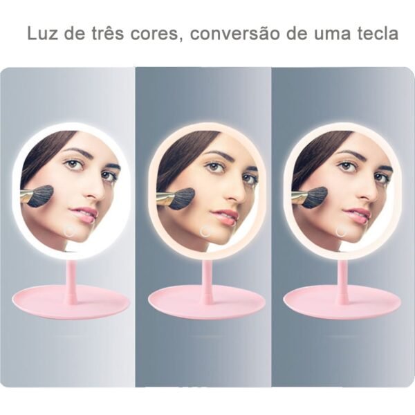 Espelho Para Maquiagem Mesa Inteligente Com Luz De Claro Led - Image 2