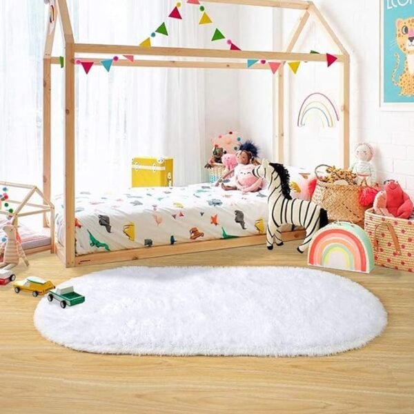 Tapete de pelúcia macio DETUM para quarto de meninas, meninos, - Image 3