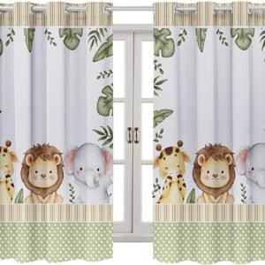 Cortina Infantil Safari Baby 2,00 x 1,50 Decoração Cores Para Menino e Menina