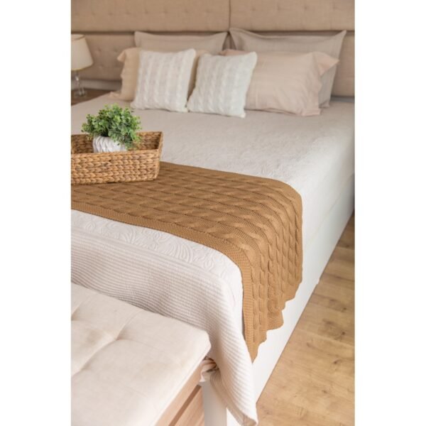 Manta Tricot Luxo com trança Linha Home para cama ou sofá, passadeira tricô - Image 2