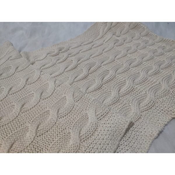 Manta Tricot Luxo com trança Linha Home para cama ou sofá, passadeira tricô - Image 3
