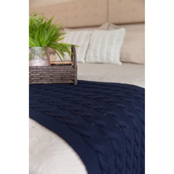 Manta Tricot Luxo com trança Linha Home para cama ou sofá, passadeira tricô - Image 5