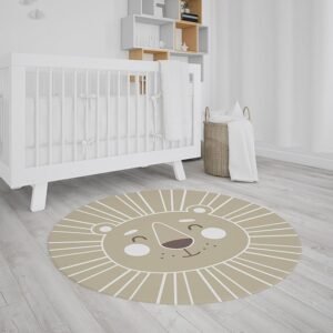 Tapete Decorativo Infantil Neoprene Leão 1,40m (Bege)