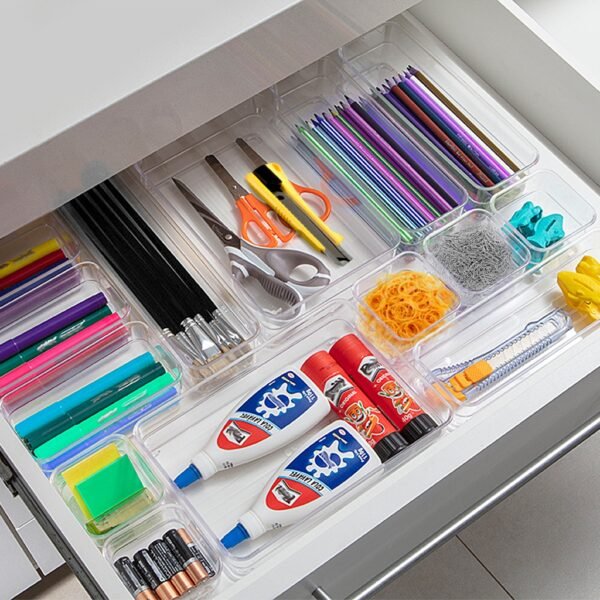 Organizador de Gavetas Acrílico - Modular - Maquiagem - Cozinha - Escritorio - Material Escolar - Bebe - Image 4