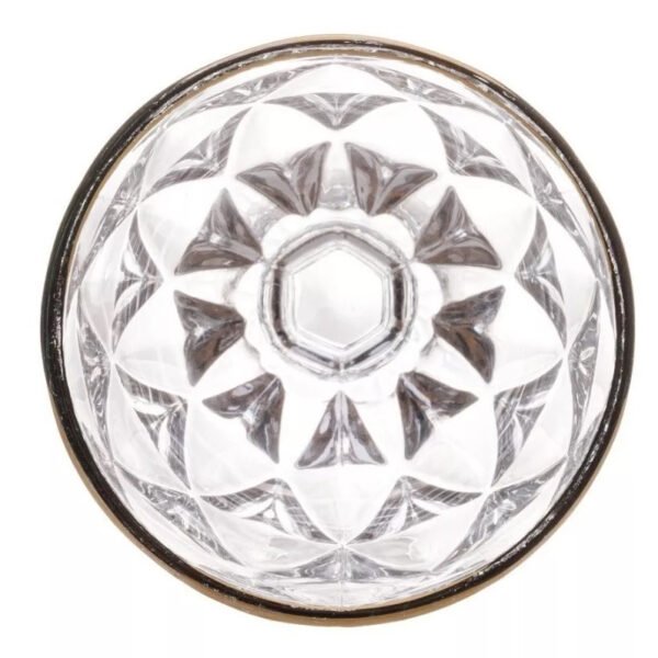 Jogo 6 Taças Diamond Transparente com Borda Dourada 300ml - Image 3