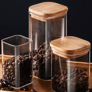 Pote Acrílico Com Tampa Quadrado Plástico Super Vedação Transparente Multiuso Universal 1000ml , 850ml E 500ml