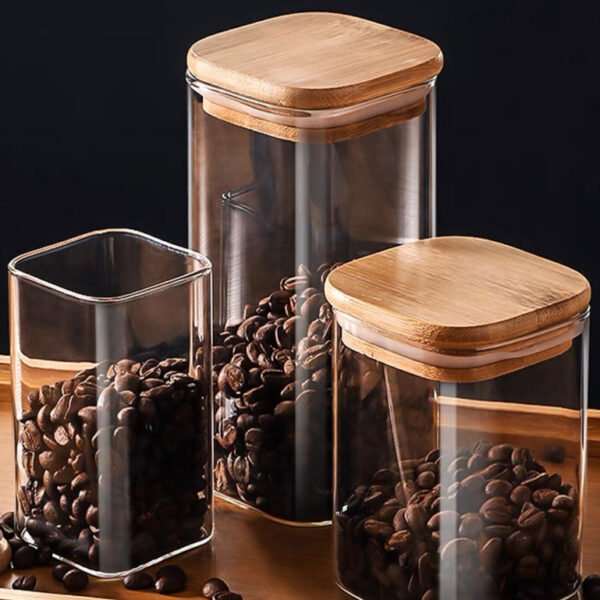 Pote Acrílico Com Tampa Quadrado Plástico Super Vedação Transparente Multiuso Universal 1000ml , 850ml E 500ml