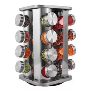 Porta Temperos Condimentos com Potes Giratório ou fixo Inox