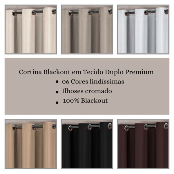 Cortina Blackout em Tecido Duplo Premium Corta Luz - Image 2