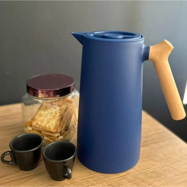 Garrafa Térmica Café Chá Nórdica Cabo em Madeira Jarra 1 Litro - Imagem 6
