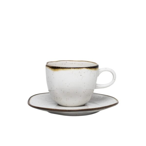 Kit 6 Prato Sobremesa 6 Xícaras De Chá Com Pires Ryo Maresia Oxford Porcelanas - Image 4