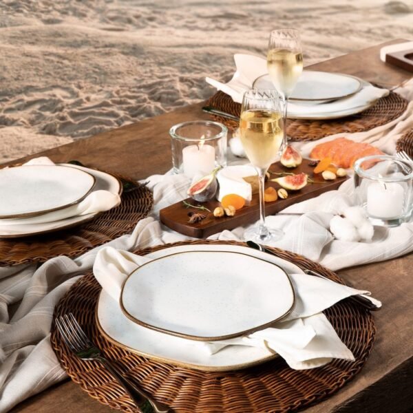 Kit 6 Prato Sobremesa 6 Xícaras De Chá Com Pires Ryo Maresia Oxford Porcelanas - Image 5
