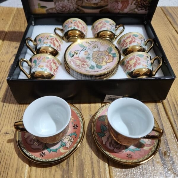 Xícara de café kit com 12 peças de Cerâmica em porcelana - Image 3