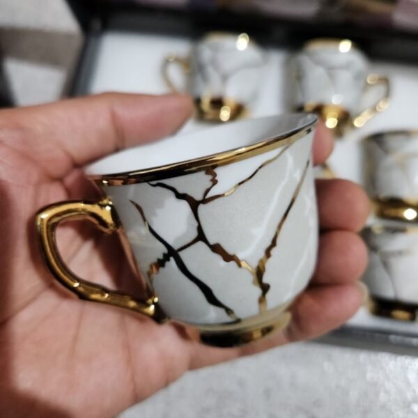 Xícara de café kit com 12 peças de Cerâmica em porcelana - Image 4