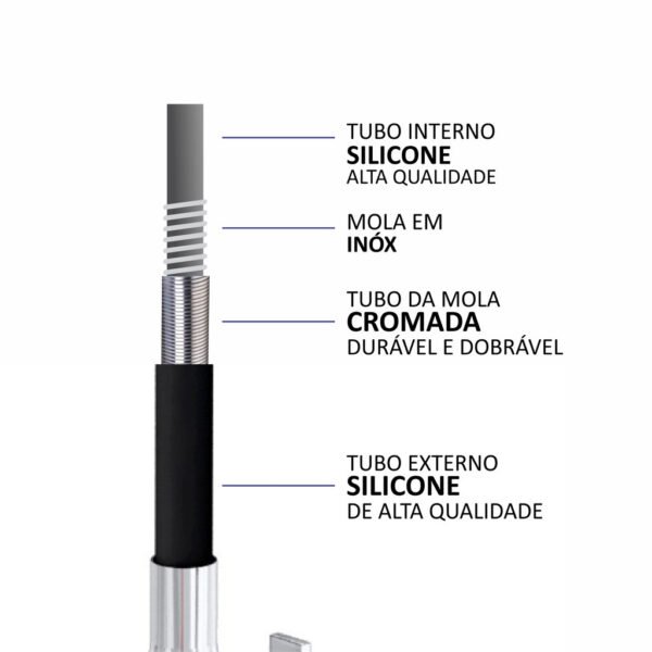 Torneira Gourmet Flexível Cozinha Parede preto/vermelho - Image 8
