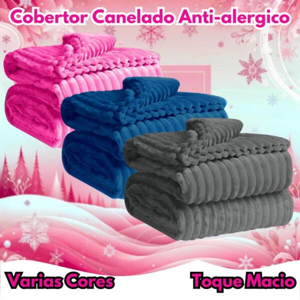 Kit 2 Cobertor Manta Casal 2,00 x 1,80 Canelada Aveludada Varias Cores - Image 5