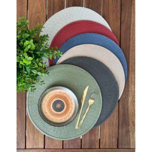 Conjunto 6 peças de lugar americano redondo 37cm