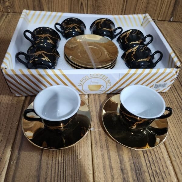 Xícara de café kit com 12 peças de Cerâmica em porcelana - Image 7