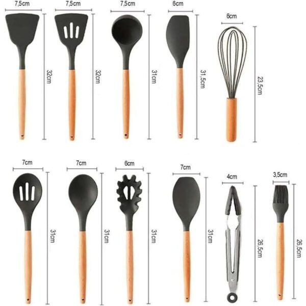 Kit 19 Peças de Utensílios de Cozinha em Silicone Completo Antiaderente e Resistente ao calor - Image 7