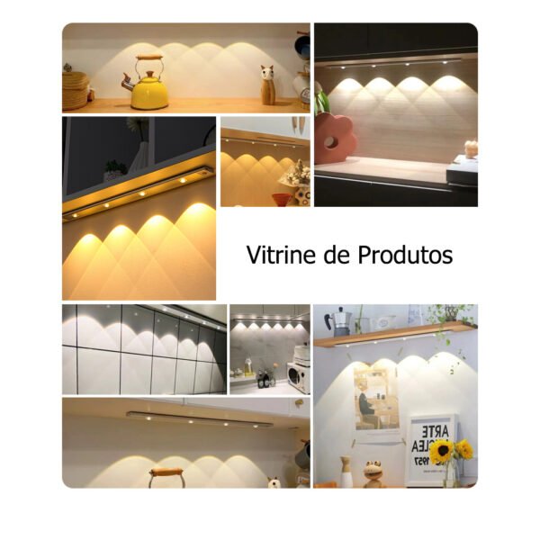 Sensor De Movimento LED Sob Armário Luz Noturna Recarregável USB Para De Cozinha - Image 4
