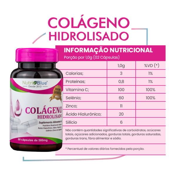 COLÁGENO HIDROLISADO COM VITAMINA "C" 500MG NUTRIBLUE - Image 6