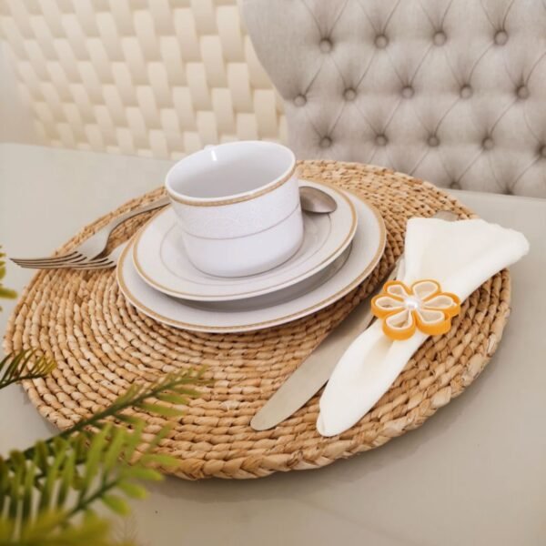 Jogo Americano De Tecido De Vime Redondo Para Mesa / Isolamento Coasters - Image 3