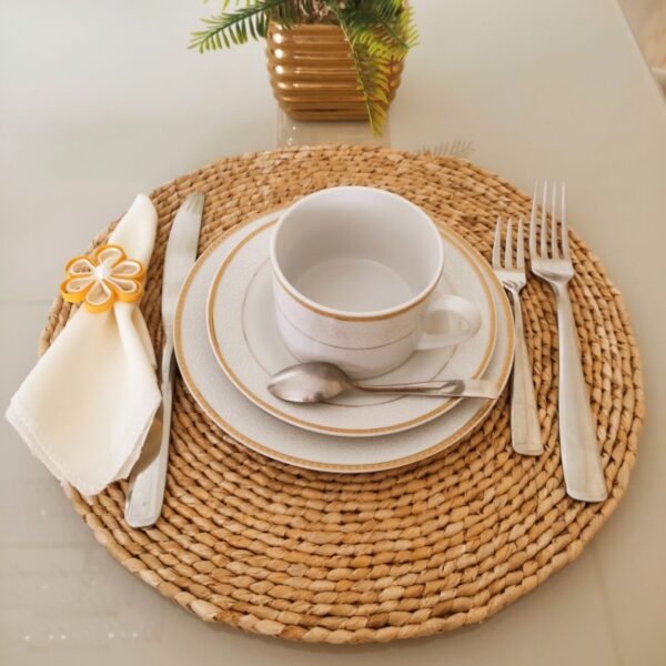 Jogo Americano De Tecido De Vime Redondo Para Mesa / Isolamento Coasters - Image 9