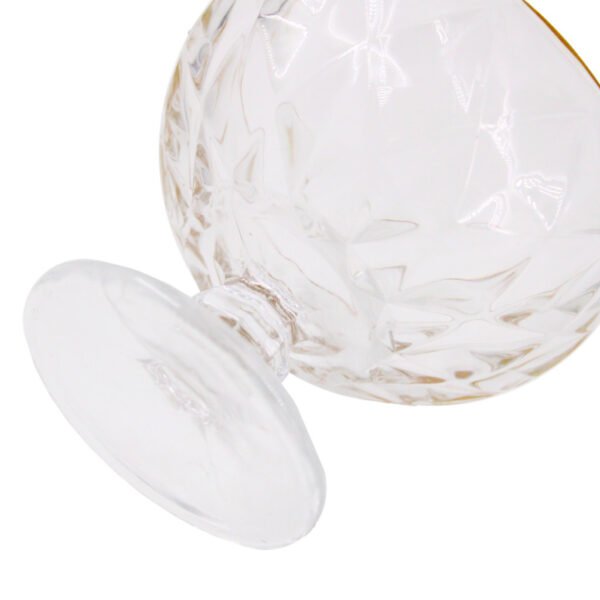 Jogo 6 Taças Transparente Vidro Grosso Decorado, Detalhe Dourado 310ml - Image 2