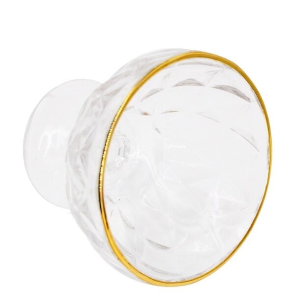 Jogo 6 Taças Transparente Vidro Grosso Decorado, Detalhe Dourado 310ml - Image 4