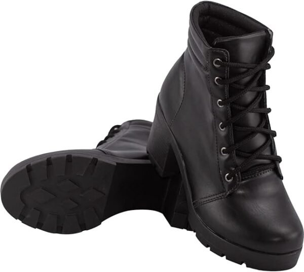 Bota Feminina Coturno Salto Grosso Moda Tratorado Cano Curto - Image 2