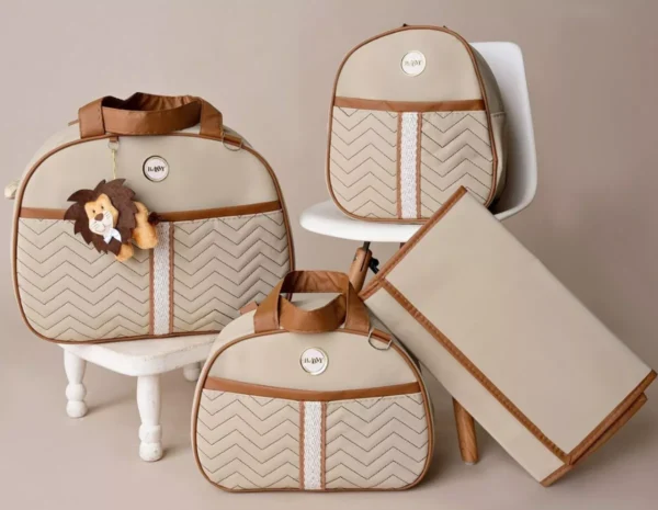Bolsas Kit Bebê Mala Saída Menino Menina - Bordado Safári - Image 2