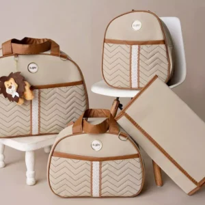 Bolsas Kit Bebê Mala Saída Menino Menina - Bordado Safári