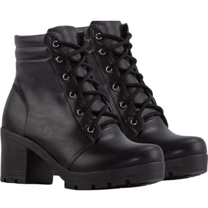 Bota Feminina Coturno Salto Grosso Moda Tratorado Cano Curto