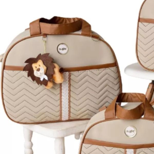 Bolsas Kit Bebê Mala Saída Menino Menina - Bordado Safári - Image 6