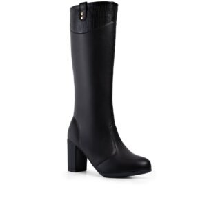 Bota Feminina Lumiss Cano Longo Salto Bloco Alto Grosso