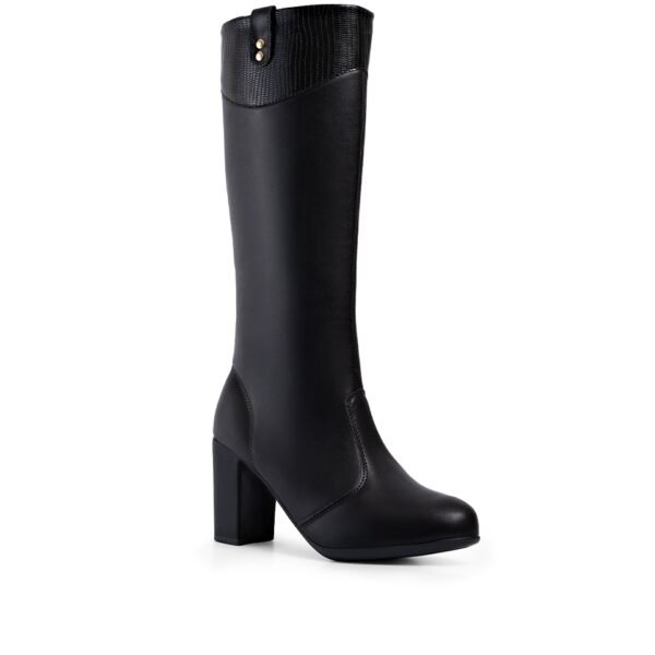 Bota Feminina Lumiss Cano Longo Salto Bloco Alto Grosso
